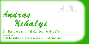 andras mihalyi business card